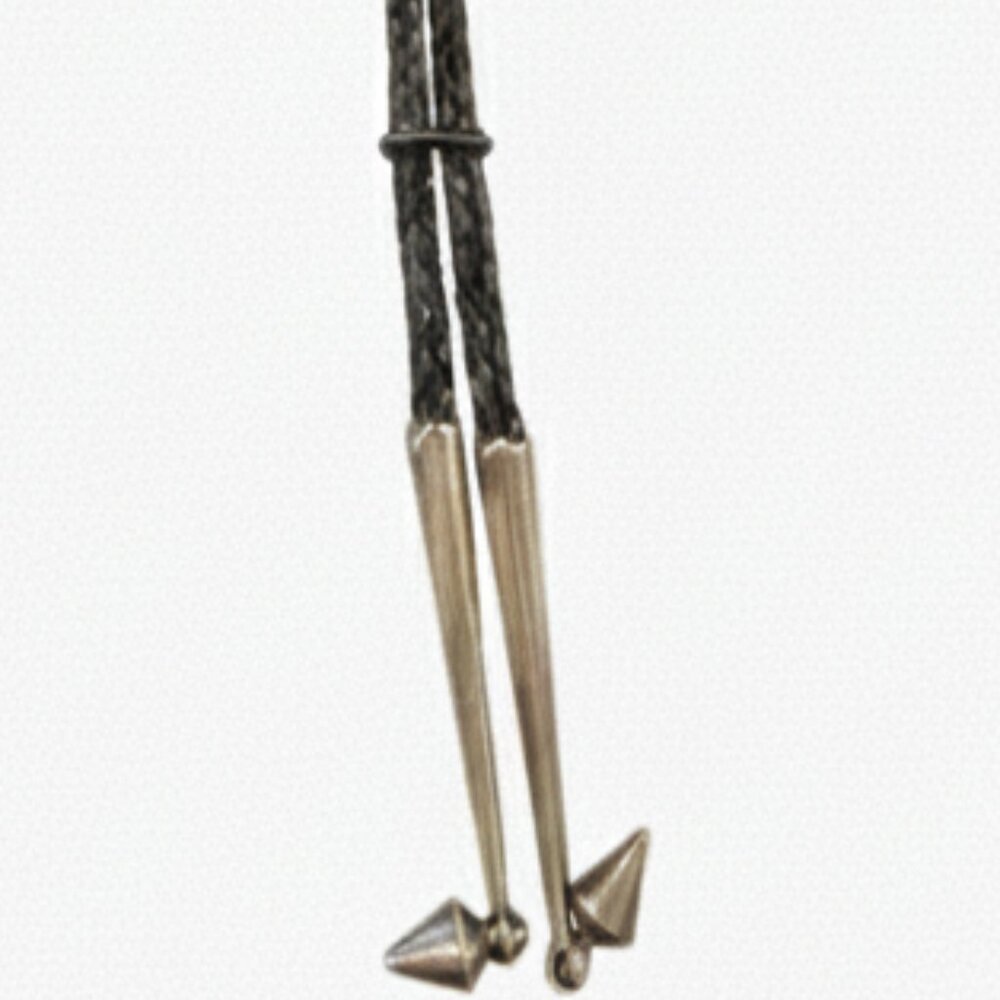Vintage sterling silver and turquoise Native American bolo tie by Raymond Yazzie - Picture 7 of 8